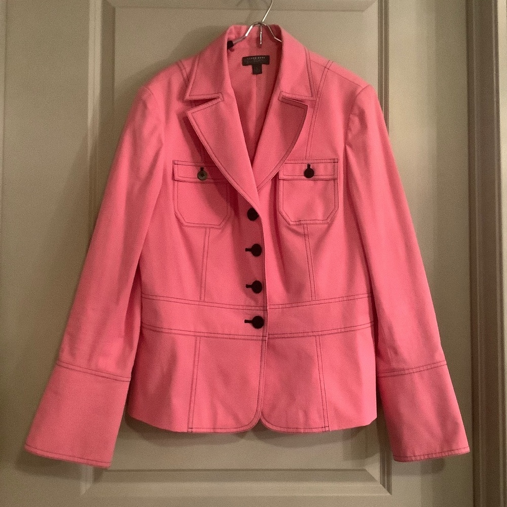 CLASSIQUES ENTIER~ NORDSTROM: PINK Cotton Jacket/blazer; Size: L
